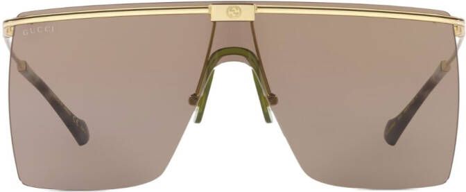 Gucci Eyewear Zonnebril met vierkant montuur Goud