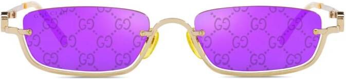 Gucci Eyewear GG zonnebril met rechthoekig montuur Goud