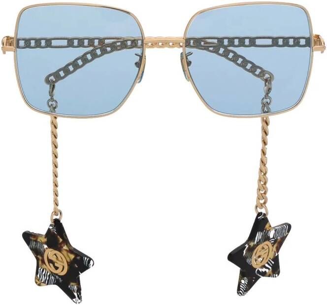 Gucci Eyewear GG0724S zonnebril met vierkant montuur Goud