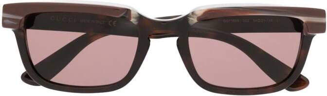 Gucci Eyewear GG1166S zonnebril met rechthoekig montuur Bruin