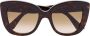 Gucci Eyewear Havana zonnebril met kattenoog montuur Bruin - Thumbnail 1