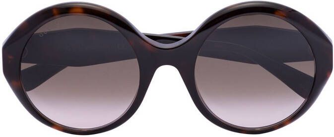 Gucci Eyewear Havana zonnebril met rond montuur Bruin