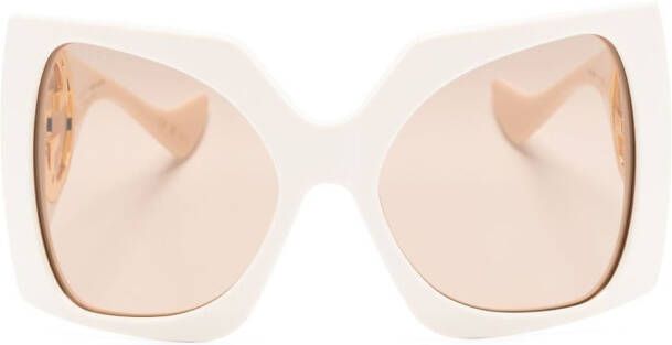 Gucci Eyewear Interlocking G zonnebril met vierkant montuur Beige