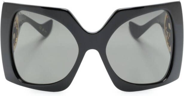 Gucci Eyewear Interlocking G zonnebril met vierkant montuur Zwart