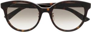Gucci logo-arm round-frame sunglasses Bruin