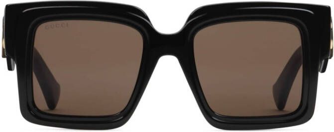 Gucci Eyewear Zonnebril met oversized montuur Zwart