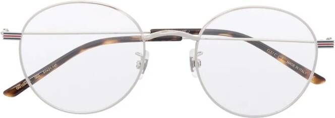 Gucci Eyewear Oval bril met rond montuur Zilver