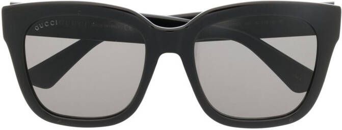 Gucci Eyewear Zonnebril met oversized montuur Zwart