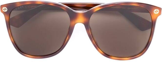 Gucci Eyewear oversized kleurverloop ronde zonnebril Bruin