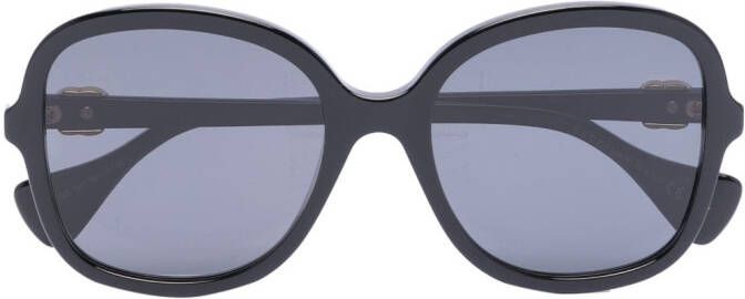 Gucci Eyewear Zonnebril met oversized rond montuur Zwart