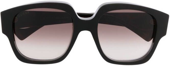 Gucci Eyewear Zonnebril met oversized montuur Zwart