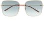 Gucci Eyewear Oversized zonnebril met vierkant montuur Goud - Thumbnail 1