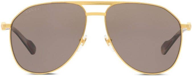 Gucci Eyewear Zonnebril met piloten montuur Goud