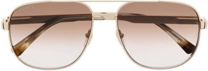 Gucci Eyewear Zonnebril met piloten montuur Goud
