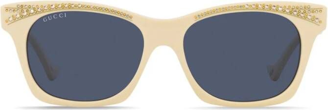 Gucci Eyewear Zonnebril met rechthoekig montuur Wit