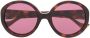 Gucci Eyewear Zonnebril met logoplakkaat Bruin - Thumbnail 1