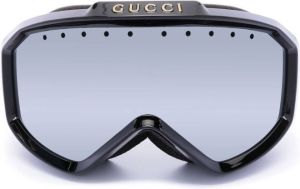 Gucci Eyewear Skibril met logoband Zwart