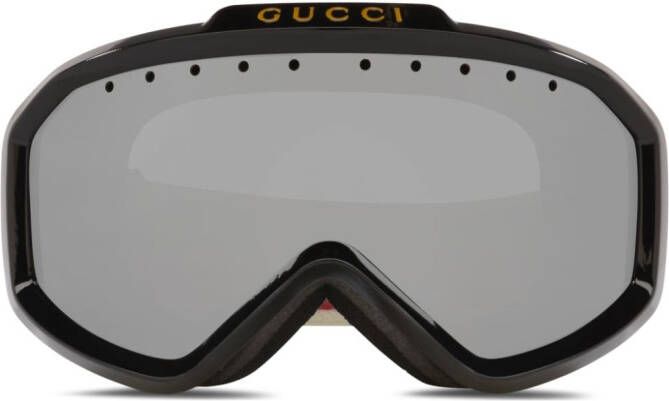 Gucci Eyewear Skibril met logoband Goud