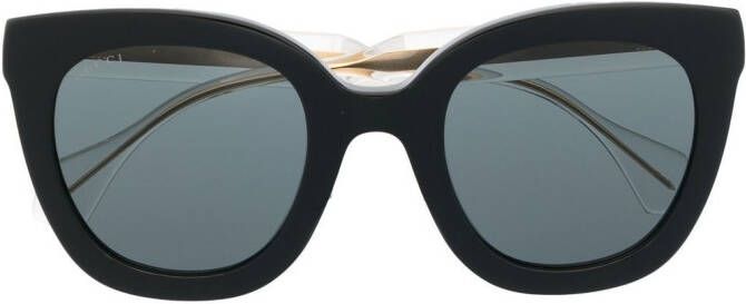 Gucci Eyewear Zonnebril met wayfarer montuur Zwart