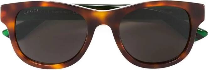 Gucci Eyewear Web detail tortoiseshell sunglasses Groen