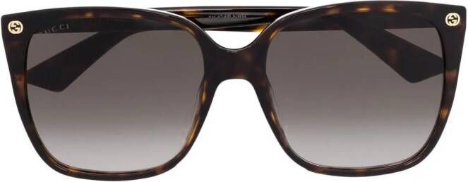 Gucci Eyewear Zonnebril met GG-logo Bruin