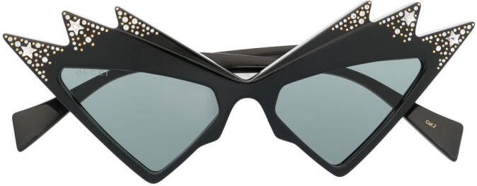 Gucci Eyewear Zonnebril met cat-eye montuur Zwart