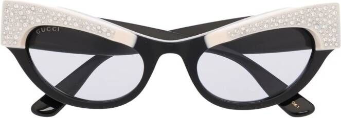 Gucci Eyewear Zonnebril met cat-eye montuur Zwart