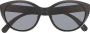 Gucci Eyewear Zonnebril met chevron-detail Zwart - Thumbnail 1