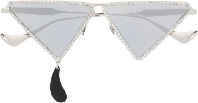 Gucci Eyewear Zonnebril met geometrisch montuur Zilver