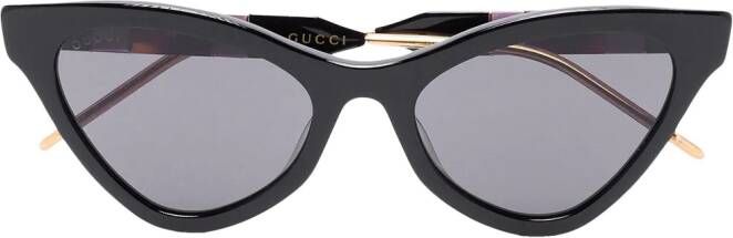 Gucci Eyewear Zonnebril met kattenoog montuur Zwart