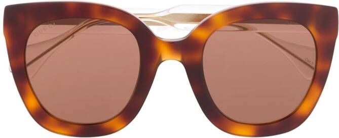 Gucci Eyewear Zonnebril met kattenoog montuur Bruin