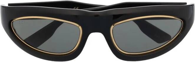Gucci Eyewear Zonnebril met metallic afwerking Zwart