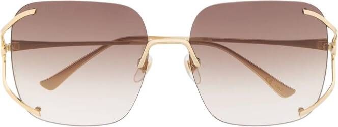 Gucci Eyewear Zonnebril met navigator montuur dames metaal(overige) 60 Goud
