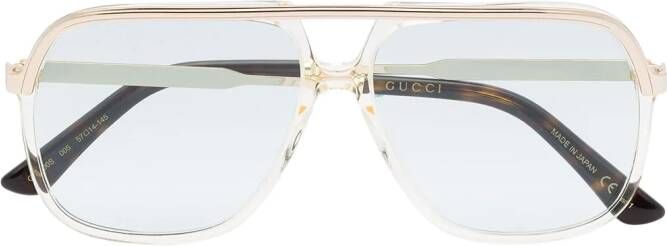 Gucci Eyewear Zonnebril met navigator montuur Goud
