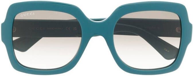 Gucci Eyewear Zonnebril met oversized montuur Blauw