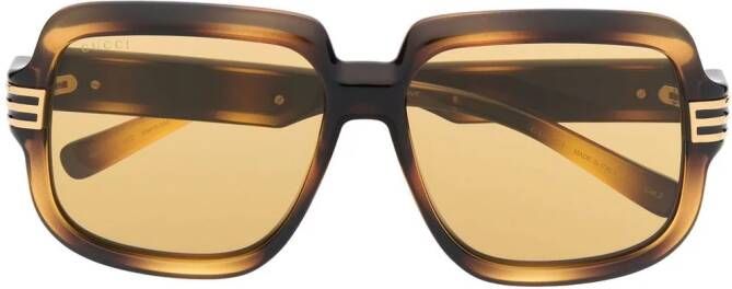 Gucci Eyewear Zonnebril met oversized montuur Bruin