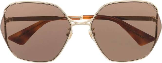 Gucci Eyewear Zonnebril met oversized montuur Goud