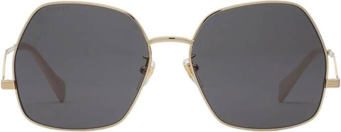 Gucci Eyewear Zonnebril met oversized montuur Goud