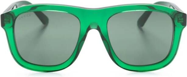 Gucci Eyewear Zonnebril met oversized montuur Groen