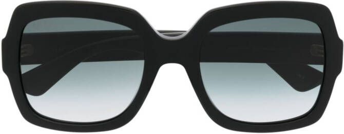 Gucci Eyewear Zonnebril met oversized montuur Zwart