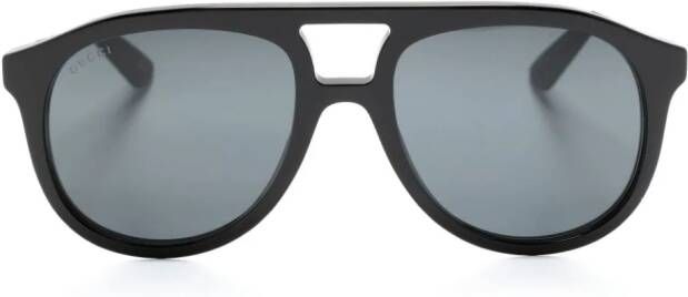 Gucci Eyewear Zonnebril met oversized montuur Zwart