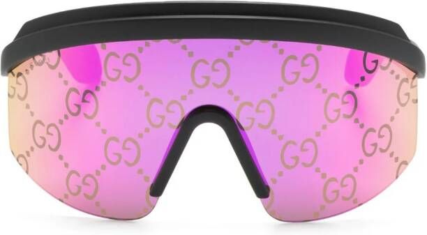 Gucci Eyewear Zonnebril met oversized montuur Zwart