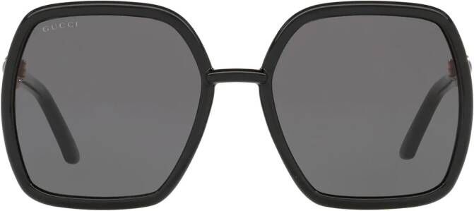 Gucci Eyewear Zonnebril met oversized montuur Zwart