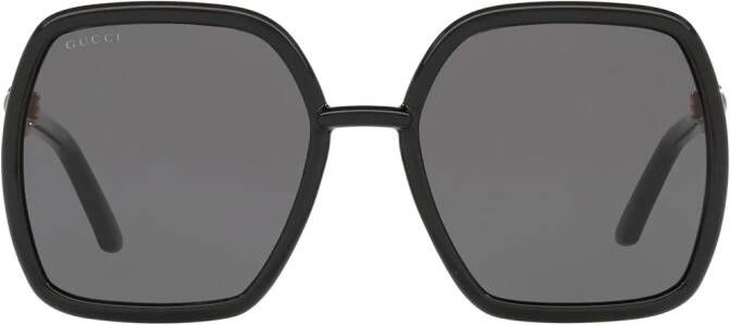 Gucci Eyewear Zonnebril verfraaid met horsebit Zwart