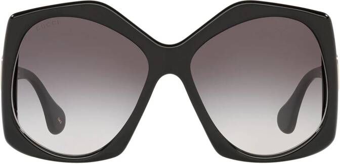 Gucci Eyewear Zonnebril met oversized montuur Zwart