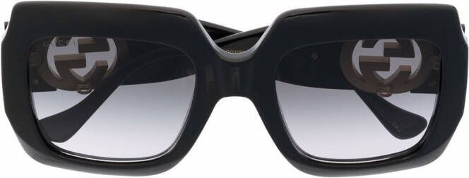 Gucci Eyewear Zonnebril met oversized montuur Zwart