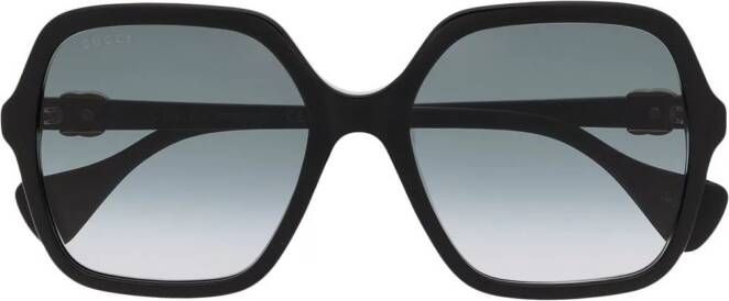 Gucci Eyewear Zonnebril met oversized montuur Zwart