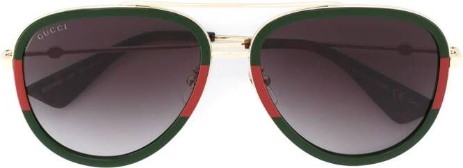 Gucci Eyewear Zonnebril met piloten montuur Groen