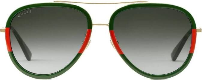 Gucci Eyewear Zonnebril met piloten montuur Groen