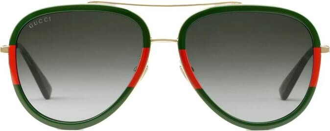 Gucci Eyewear Zonnebril met piloten montuur Metallic